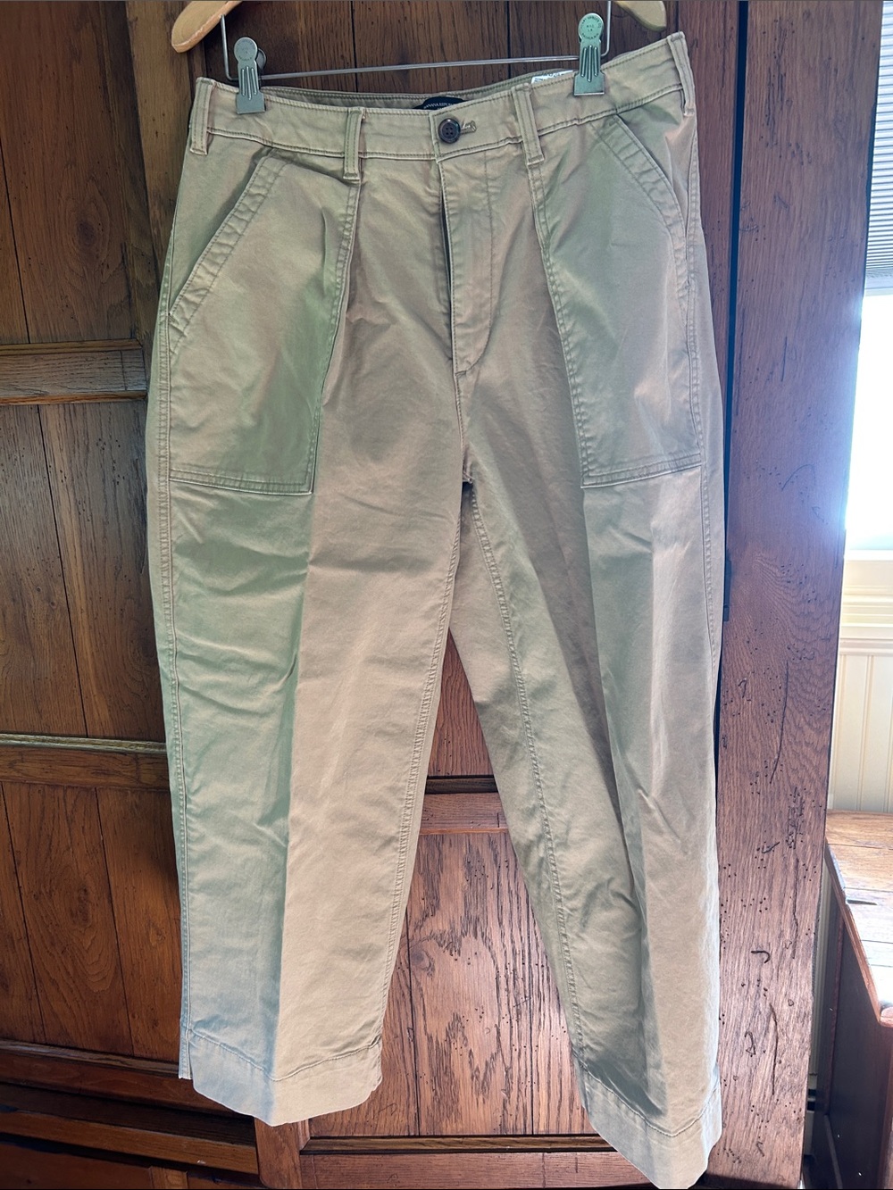 Banana Republic Wide Leg Pants in Light Khaki